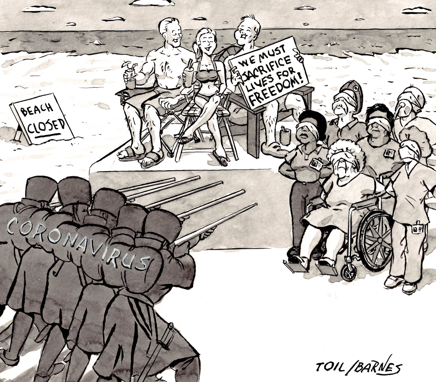 E. J. Barnes, Coronavirus Firing Squad